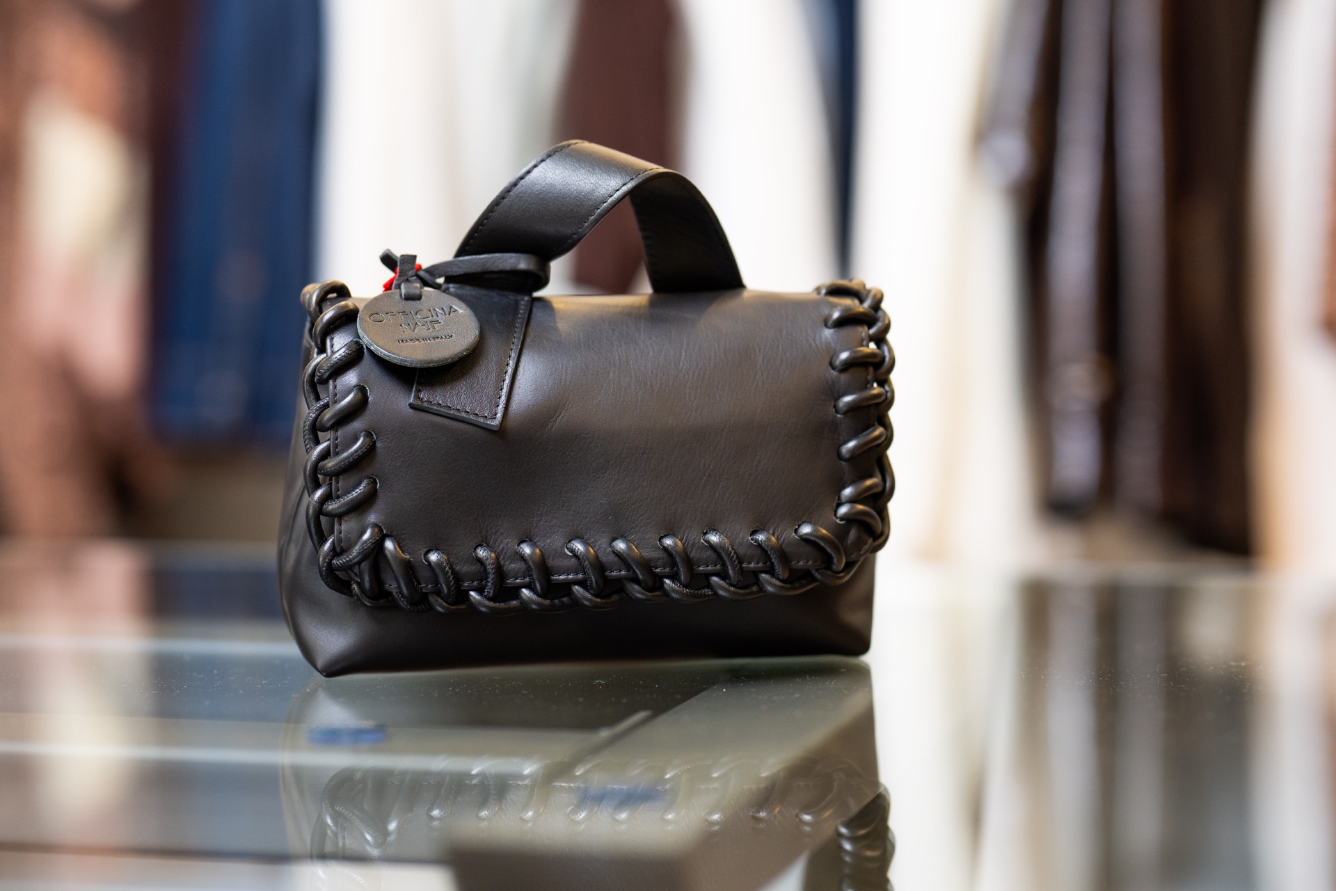 Borsa nera in vera pelle 