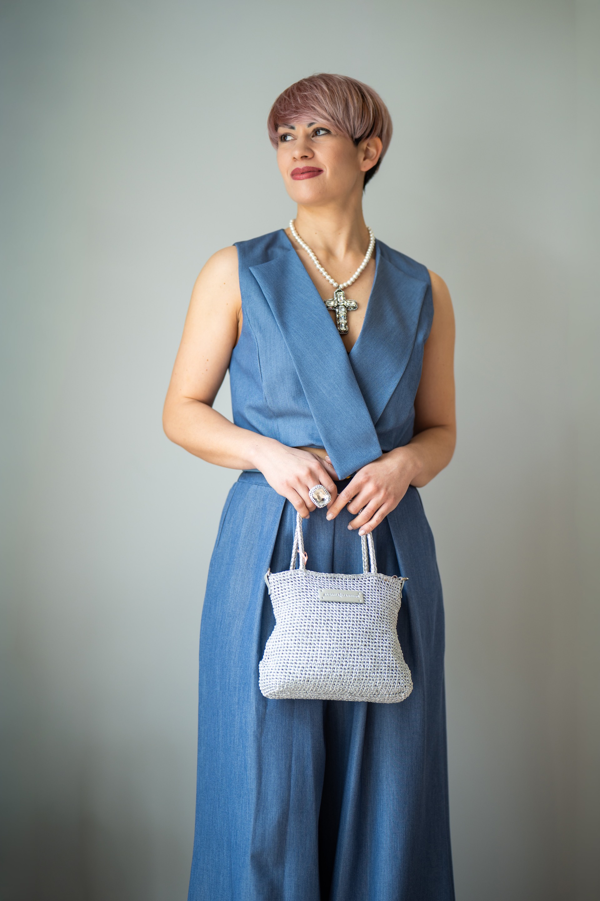 Borsa argento Alessia Massimo